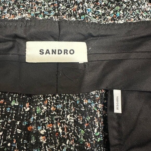 Sandro Space Tweed Wide Leg Textured Shorts Size 42 - Picture 10 of 16